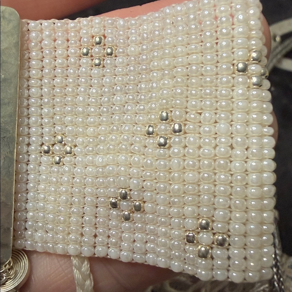 Elegant Malleable Tiny Beaded Bracelet with Dainty 925 Sterling Silver Accents. - Picture 6 of 10